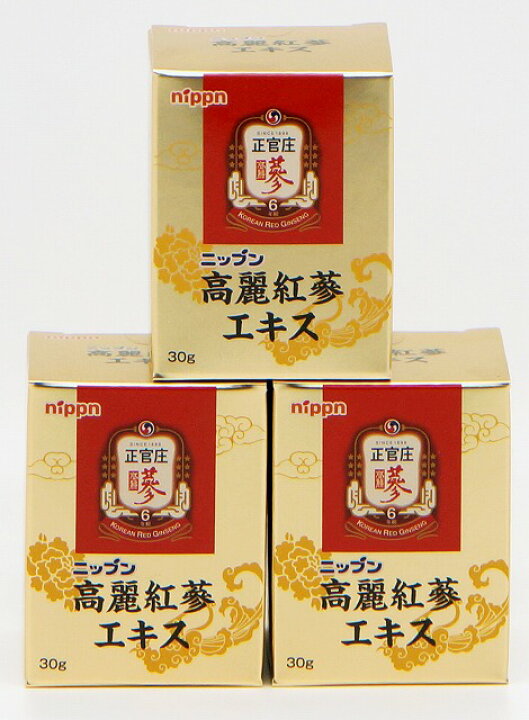 楽天市場】ニップン 高麗紅蔘エキス 高麗人参（紅参） 正官庄 30g×3個 