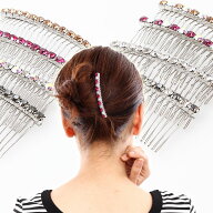 【3/4-3/11 お得なクーポン配布中！】 ワイヤーコーム 大きめスワロフスキー ヘアアクセサリー クリスタ…