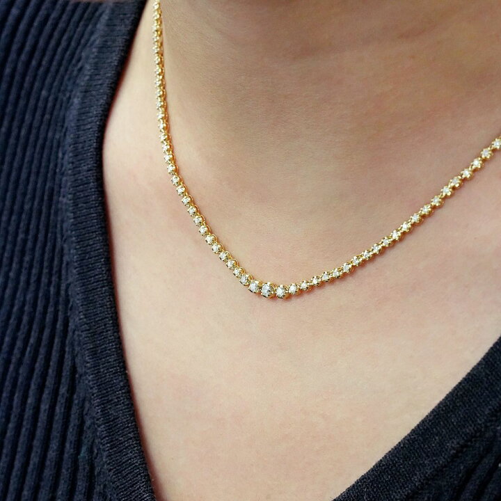 楽天市場】K18 2.0ct ダイヤモンド テニスネックレス BGC/035166 