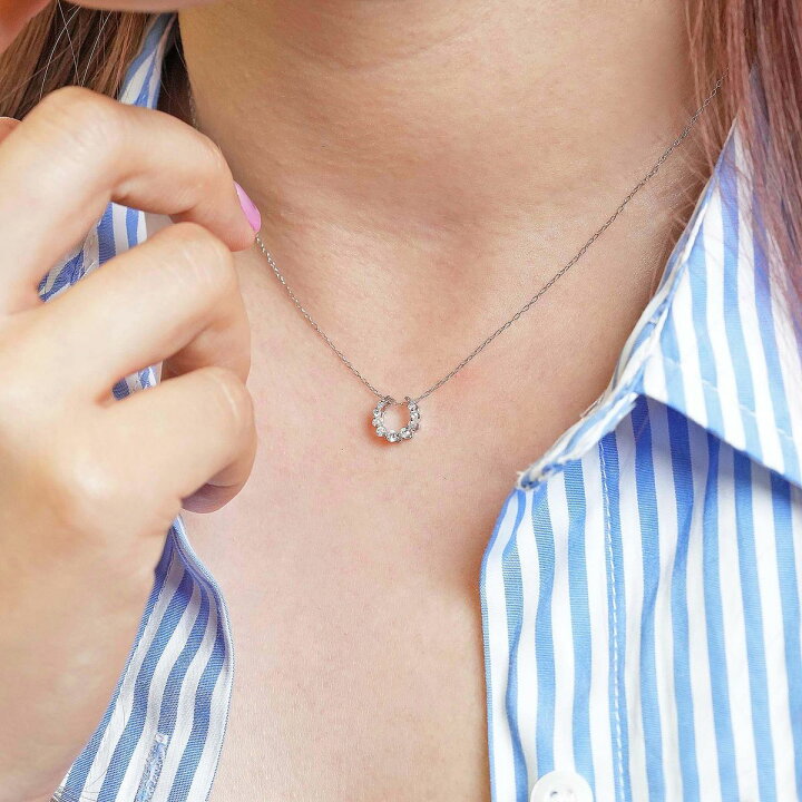 楽天市場】K18WG 0.15ct ダイヤモンド ホースシュー ペンダント EDX 