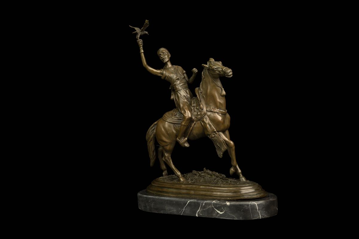 送料無料 超人気ブロンズ像 使い勝手の良い 戦士 大好評です 軍馬 銅像 インテリア 彫刻