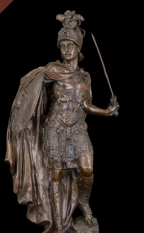 大型ブロンズ像 古ローマの戦士 インテリア 彫刻 2020A/W新作送料無料 激安特価品 銅像 18kg 73cm