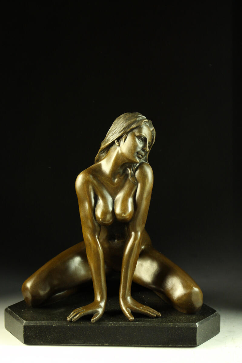 JohnKoch ブロンズ像 セクシーな裸女 彫刻美術品-