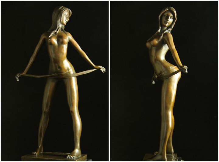 楽天市場】【送料無料】大型ブロンズ像セクシーな裸女8.5cm 大名品 