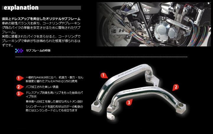 楽天市場】ゼファー1100（ZEPHYR） サブフレーム バフ ACTIVE 