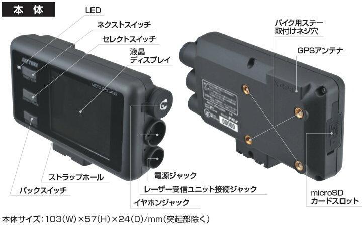 楽天市場】MOTO GPS LASER（モト GPS レーザー）バイク用 レーダー探知 