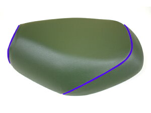 トゥデイ(TODAY)AF61 張替タイプ 国産シートカバー ダークグリーン/青パイピング GRONDEMENT(グロンドマン)