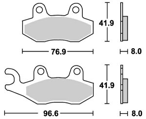 DR250S/SH/SHE�i90�N�`�j �X�g���[�g�i�Z���~�b�N�j�u���[�L�p�b�h �t�����g�p 611HF SBS�i�G�X�r�[�G�X�j