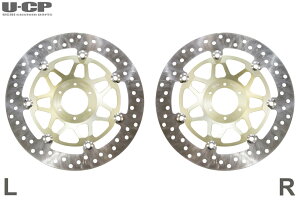 CB400SB(NC39/NC42)/CB400SF VTEC Revo(NC42) フロントブレーキディスクローター左右セット(インナー ゴールド) U-CP(ユーシーピー)