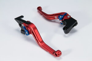 ZZR1100(C型/D型) スタンダードタイプ ショートアルミビレットレバーセット マットレッド U-KANAYA