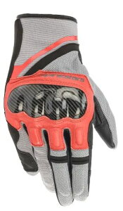 アルパインスターズ CHROME GLOVE クローム グローブ アッシュグレー/ブラック/ブライトレッド XLサイズ バイク 手袋 てぶくろ 通気性 スマホ 操作 ツーリング 春 夏 アルパイン