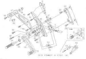 BEET 9096-H55-00 �n�C�p�[�o���N RH �|�W�V�����v���[�g��t�{���g�Z�b�g CB400 �V���o�[ �r�[�g �u���[�L�� �|�W�V�����v���[�g