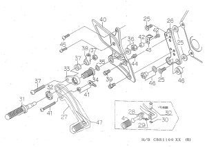 BEET 9099-H49-20 �n�C�p�[�o���N RH �y�_���{���g�Z�b�g CBR1100XX �V���o�[ �r�[�g �o�C�N �p�[�c �n�C�p�[�o���N �u���[�L�� �|�W�V�����v���[�g ��
