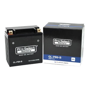 プロセレクト PSB125 GL-PB9-B ナノ・ジェルバッテリー(YB9-B互換) 液入充電済 ジェルタイプ 9-B 1個 バイク用 カスタムジャパン