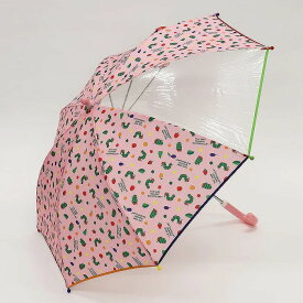EC-215B-C30 はらぺこあおむし 子供用傘 ピンク 45cm キッズ 幼稚園 小学生 男の子 女の子 雨傘 長傘 透明窓
