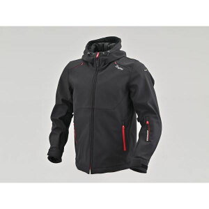 デイトナ DJ-017 イージーソフトシェルパーカー ブラック/レッド バイク 春 秋 冬 プロテクター ジャケット