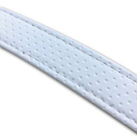 グロンドマン T7625C280S0 タンデムベルト エンボスホワイト/透明ステッチ 長さ76×幅2.5cm 汎用レザーベルト バイク/二輪車用