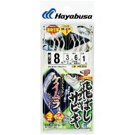 ハヤブサ HS354-10-5 ひとっ飛び 飛ばしサビキ ツイストスキン ケイムラレインボー 鈎10号/ハリス5号 3本…