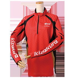 キザクラ 084348 Kz ジップアップシャツ Kz-Z1 レッド 3L 釣り用品 吸湿速乾 UVカット 消臭 ウェア 長袖 釣具