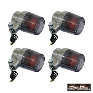 マッドマックス 20-1390PM-4 丸型ヨーロピアンウインカー スモーク 4個セット 汎用 ウィンカー 指示器 パーツ MADMAX