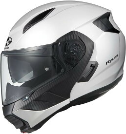 OGK RYUKI リュウキ ホワイトメタリック Lサイズ システム ヘルメット 軽量 SG(自動二輪車用) KABUTO カブト
