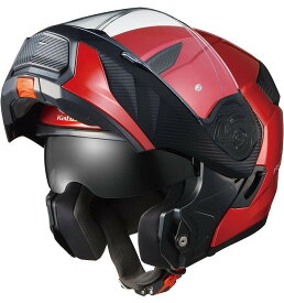 OGK RYUKI リュウキ シャイニーレッド Mサイズ システム ヘルメット 軽量 SG(自動二輪車用) KABUTO カブト