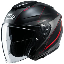 RSタイチ HJH215 i30 スライト オープンフェイスヘルメット ブラック/レッド Sサイズ ヘルメット ツーリング 通勤通学 HJH215BK11S