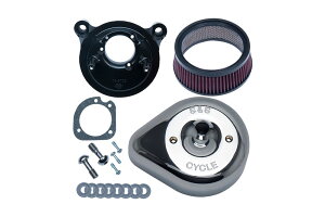 S&Sサイクル 170-0528 ステルスエアクリーナーキット ティアドロップ ツインカム(ケーブル2本引) クローム ダイナ ソフテイル ツーリング