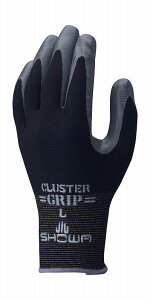 お得なまとめ買い ショーワグローブ NO371-LBK 組立グリップクラスター ブラック 黒 タグ付 Lサイズ 1双手袋 てぶくろ 手袋 すべり止め 網目 細かい
