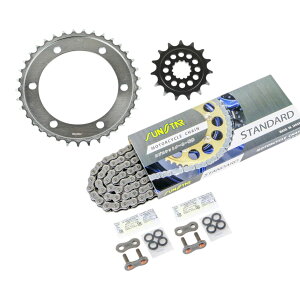 �T���X�^�[ KS37005 �X�v���P�b�g&�`�F�[���L�b�g �X�^���_�[�h 520 �t�����g15T ���A37T 3�_�Z�b�g W650 04�N-08�N SUNSTAR�`�F�[�� �X�v���P �`�F�[��