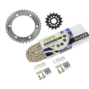 �T���X�^�[ KS37006 �X�v���P�b�g&�`�F�[���L�b�g �V���o�[ 520 �t�����g15T ���A37T 3�_�Z�b�g W650 04�N-08�N SUNSTAR�`�F�[�� �X�v���P �`�F�[��
