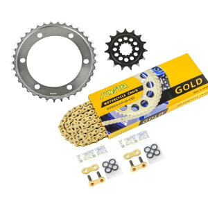 �T���X�^�[ KS37007 �X�v���P�b�g&�`�F�[���L�b�g �S�[���h 520 �t�����g15T ���A37T 3�_�Z�b�g W650 04�N-08�N SUNSTAR�`�F�[�� �X�v���P �`�F�[��