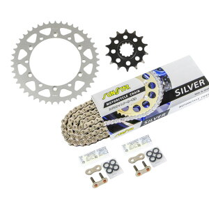 �T���X�^�[ KS37302 �X�v���P�b�g&�`�F�[���L�b�g �V���o�[ 520 �t�����g14T ���A45T 3�_�Z�b�g KLX230 20�N-22�N SUNSTAR�`�F�[�� �X�v���P �`�F�[��