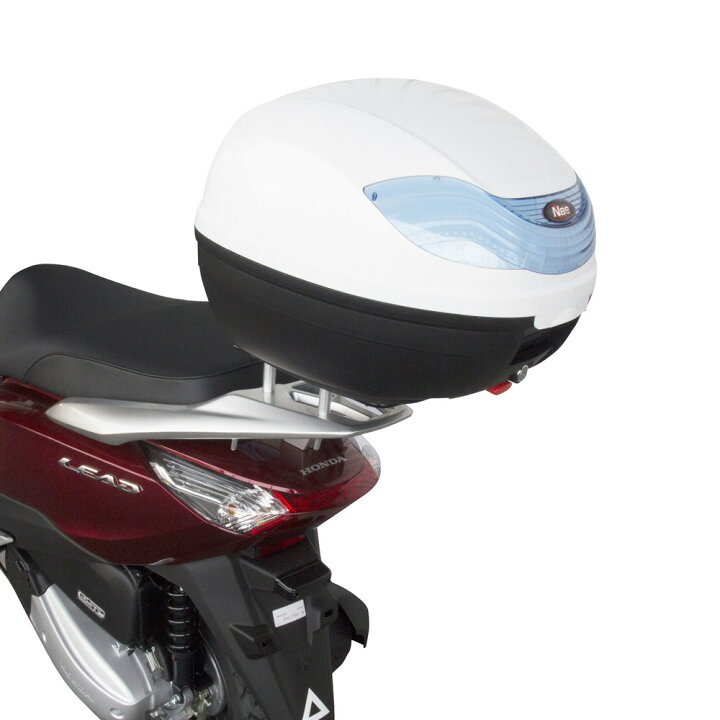 楽天市場 リアボックス 白 32l リアキャリアセット 取付ボルト付 Dio110 Lead125 ホワイト 大容量 通勤 通学 トップケース ツーリングバッグ ワンタッチ式 リアキャリア ディオ110 リード125 バイク パーツセンター楽天市場店