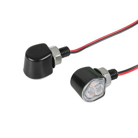 【18日はポイント最大11倍！ 要エントリー】バイク用ウインカー 小型 ウィンカー 汎用 led 丸型 ラウンド クリアレンズ 12V 高輝度 防水 オートバイ用 車検対応