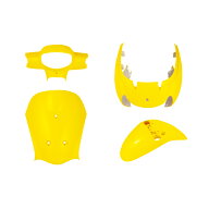 スズキ レッツ4 CA41A/CA45A/CA46A 外装4点セット 黄色 イエロー 外装カウルセット Let's4 塗装済 外装セ…