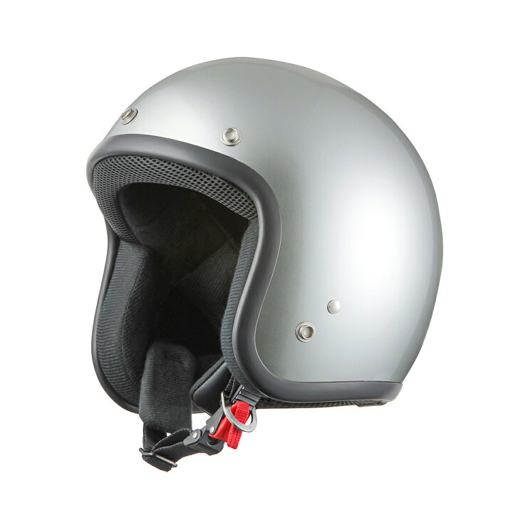 楽天市場】バイクヘルメット スモールジェット シルバー フリーサイズ 