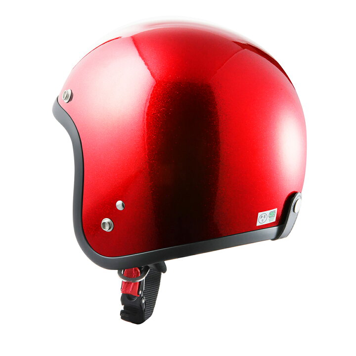 楽天市場】バイクヘルメット スモールジェット レッドラメ 