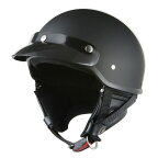 バイクヘルメット ポリスヘルメット ハーフヘルメット 半帽ヘルメット アメリカン マットブラック フリーサイズ(5760cm未満)