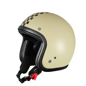 バイクヘルメット スモールジェット タイプBアイボリー/ブラック A-611C フリーサイズ(5760cm未満)