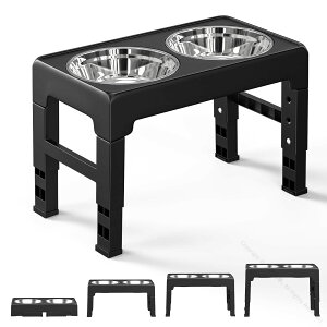 ペットボウル フードボウル 台 お皿 中型犬 大型犬 ペット用品 食器 フードスタンド付き 高度調節4段 ステンレス製 滑り止め ペット皿 給餌容器 給水容器 コンパクト ボウル 取り外し可能 ボ