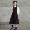 フォーマル ワンピース 女の子 子供 制服 ジャンパースカート 長袖 シャツ キッズ ジュニア ネイビー 黒 ワンピース …