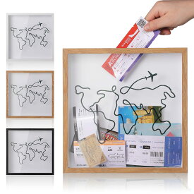 トラベルアドベンチャーアーカイブ シャドウボックス 思い出用 8＆12インチ コンサート トラベル チケット スタブ メモリー トップローディング シャドウ 記念品ボックス 上部スロット付き ライフインアシャドーボックス トラベルギフトフレーム ブラック 8x8インチ