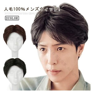 人毛100% メンズウィッグ 男性用かつら 医療用ウィッグ ショート フルウィッグ 自然な黒髪 フェザーショート スタンダードブラック 薄毛対策に最適な高品質かつら