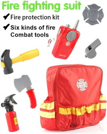 こどものコスプレセット おままごとおもちゃ 消防士 お医者さんロールプレイ道具セット 役柄替えが楽しめる子供用お遊びセット バリエーション豊富で本格的な衣装付き