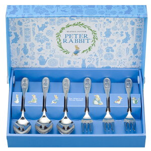 『ピーターラビット スプーン・フォーク6本セット』【スプーン フォーク カトラリー 18-8ステンレス 絵本 うさぎ 日本製 燕市 ギフト 贈り物 プレゼント】
