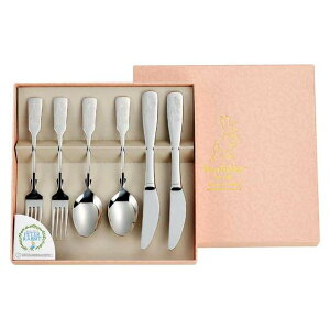 『ピーターラビット クラシックカトラリー ディナーペアセット 6PCS』【スプーン ケーキ ナイフ カトラリー 小振り クラシカル ステンレス 絵柄 絵本 うさぎ 燕市 日本製 ギフト 贈り物】