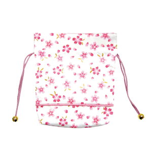【ゆうパケット対応】『春いろ(桜) 巾着袋』【さくら 桜 春いろ ポーチ 巾着 小物入れ 和装 和風小物 桜柄 日本製 和柄 浴衣 雑貨】