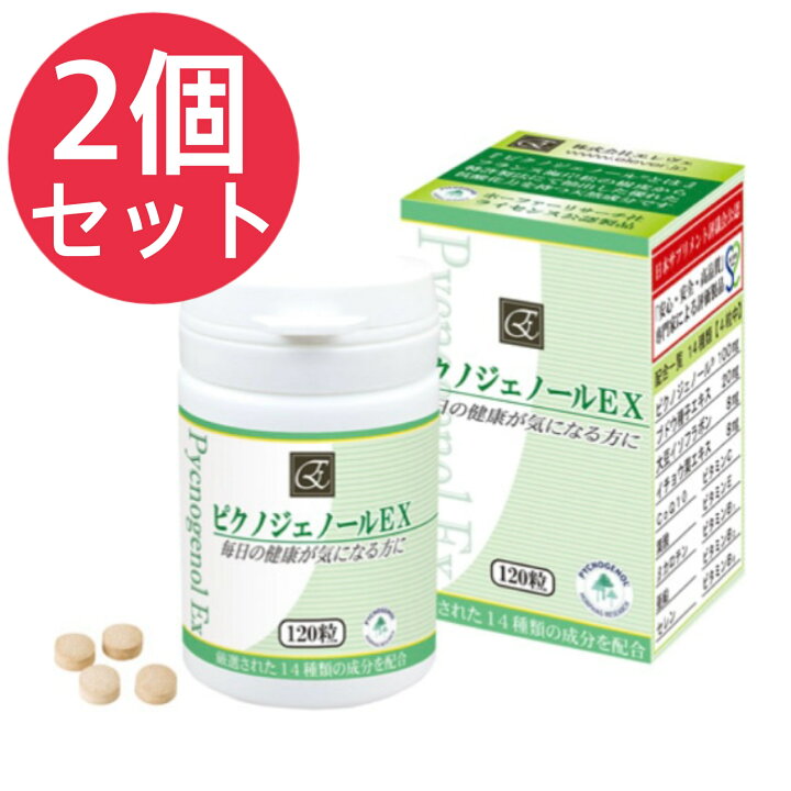 楽天市場】2個セット ピクノジェノールEX 120粒 エレヴェ 日本製 美容 