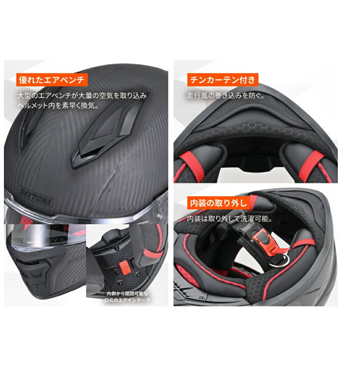 楽天市場】DAYTONA（デイトナ） DN-011RC カーボンヘルメット フラット 